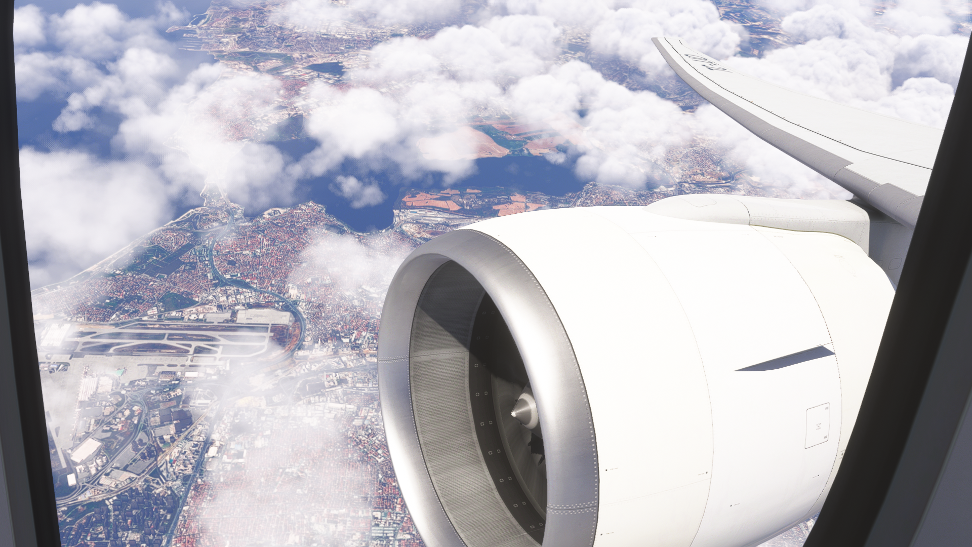 İstanbul seen from the window of a vTHY aircraft